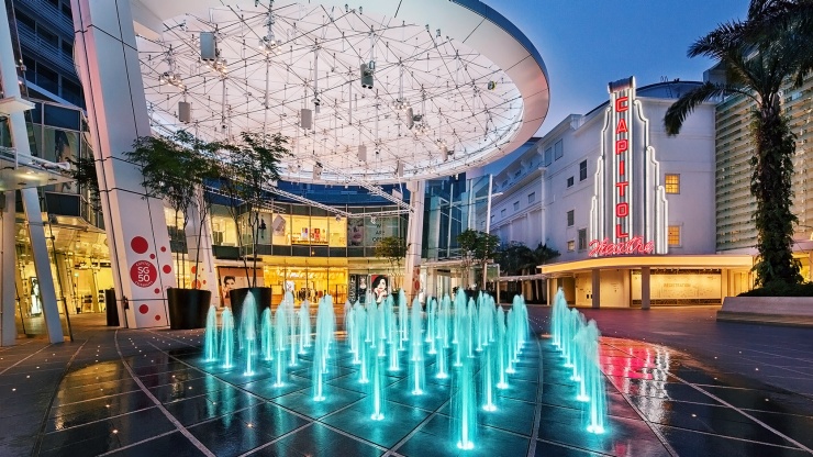Capitol Piazza was formed after the historic Capitol Theater was transformed into an entertainment and lifestyle complex consisting of a theater, a luxury hotel, and an upscale shopping center, Singapore Buy